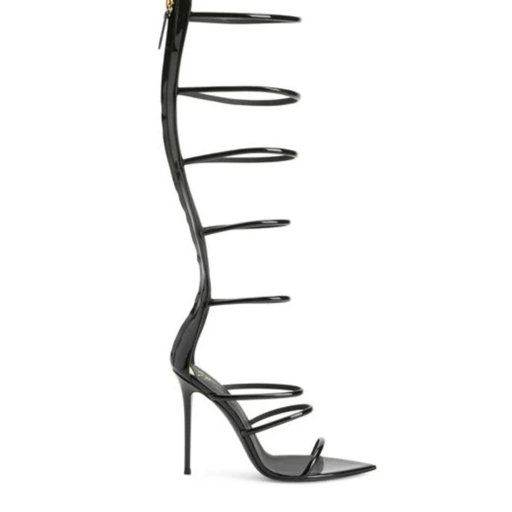 Giuseppe Zanotti Black Multi-Strap Gladiator Stiletto Sandals